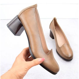 Women's beige high-heeled shoes Potocki 12545 1 Women's beige high-heeled shoes Potocki 12545 1