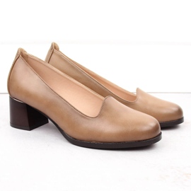 Women's beige high-heeled shoes Potocki 12545 2