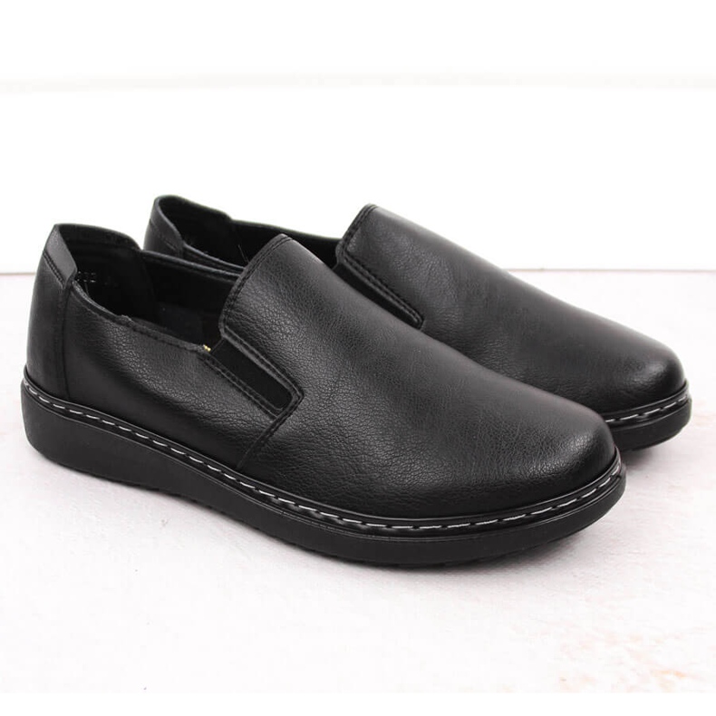 Women's comfortable slip-on shoes black Unisoft 5932 2