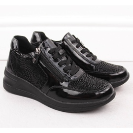 Women's leather wedge shoes black Filippo DP6352 2