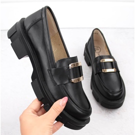 Leather loafers for women black Filippo DP6099 1