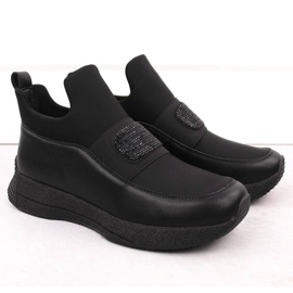 Women's leather slip-on shoes black Artiker 55C0035 2
