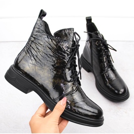 Patent leather ankle boots D&amp;A S.Barski Premium Collection LZ42-042 black 1