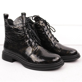 Patent leather ankle boots D&amp;A S.Barski Premium Collection LZ42-042 black 2