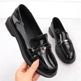 Leather women's patent leather shoes black Filippo DP6306/24 1