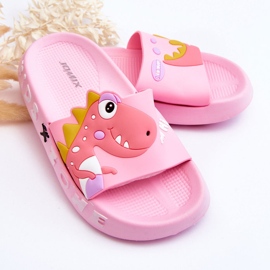 Children's Foam Slides Dinosaur Pink Dario 2