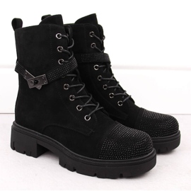 Women's insulated work boots on a platform, black, S.Barski HY42-281 2