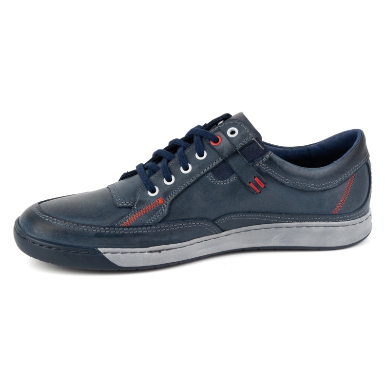 KOMODO Men's Leather Casual Shoes 932k Navy Blue 1
