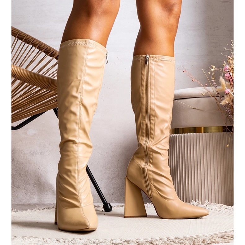 Beige high heel boots from Princip 1 Beige high heel boots from Princip 1