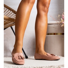 Cillian pink eco-suede ballet flats 1