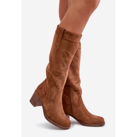 Women's Boots On A Heel Above The Knee Camel Erisorae brown 1