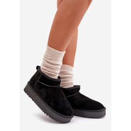 Women's Suede Platform Snow Boots Black Nereviana 1