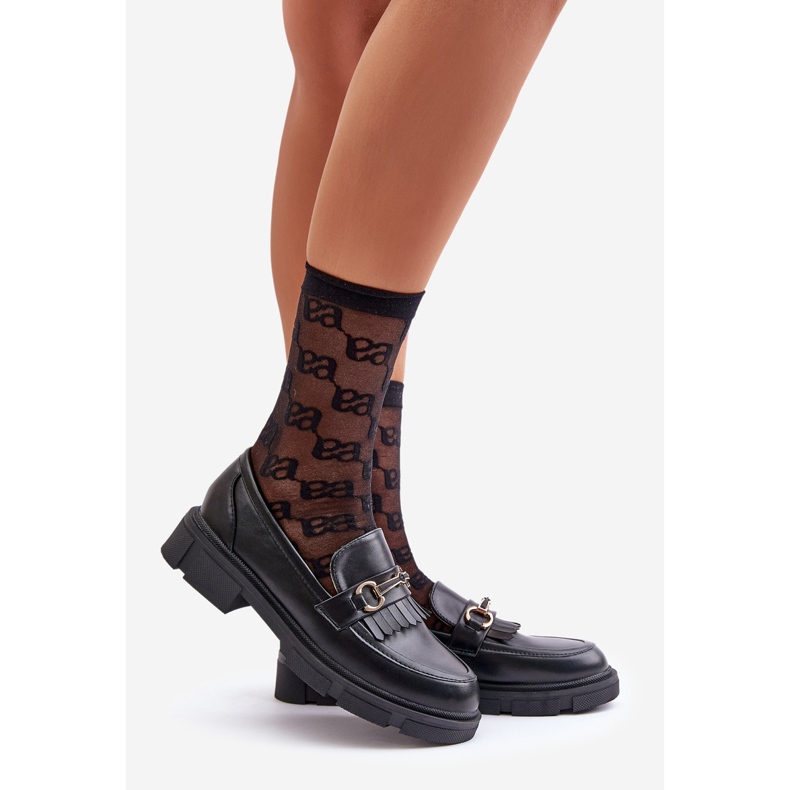 Women's Moccasins With Decoration Eco Leather Black Tialorae 1 Women's Moccasins With Decoration Eco Leather Black Tialorae 1