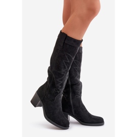 Women's Boots On A Heel Above The Knee Black Erisorae 1