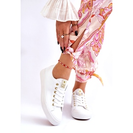 News Women's Classic Sneakers White and Gold Ecoma 1