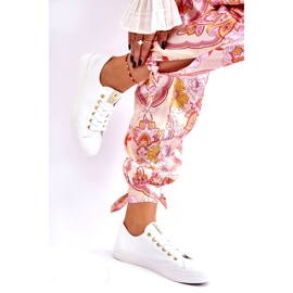 News Women's Classic Sneakers White and Gold Ecoma 2