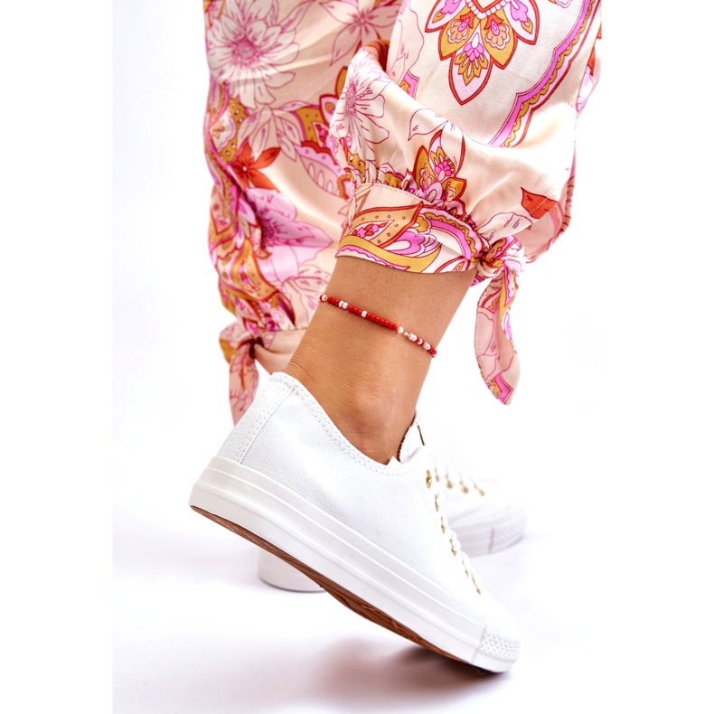 News Women's Classic Sneakers White and Gold Ecoma 3