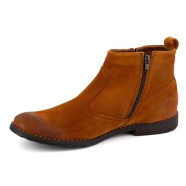 Olivier Men's shoes Chelsea boots leather 7939S ginger orange 1