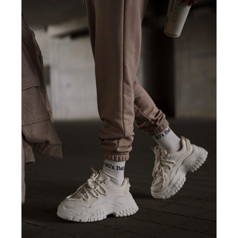 Women's Sneakers With Massive Sole Light Beige Nevela 2