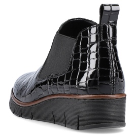 Patent leather black snake leather boots Rieker 53794-01 1