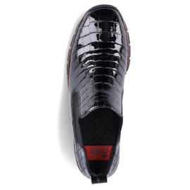 Patent leather black snake leather boots Rieker 53794-01 2