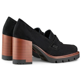 Black women's high-heeled loafers 1 Black women's high-heeled loafers 1