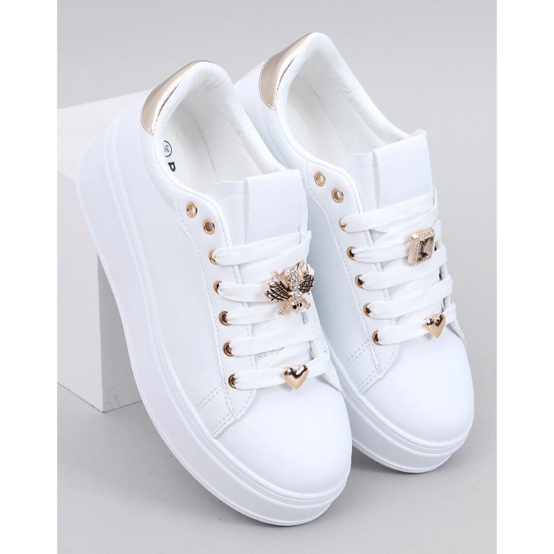 Yared WHITE/GOLD Platform Sneakers 1