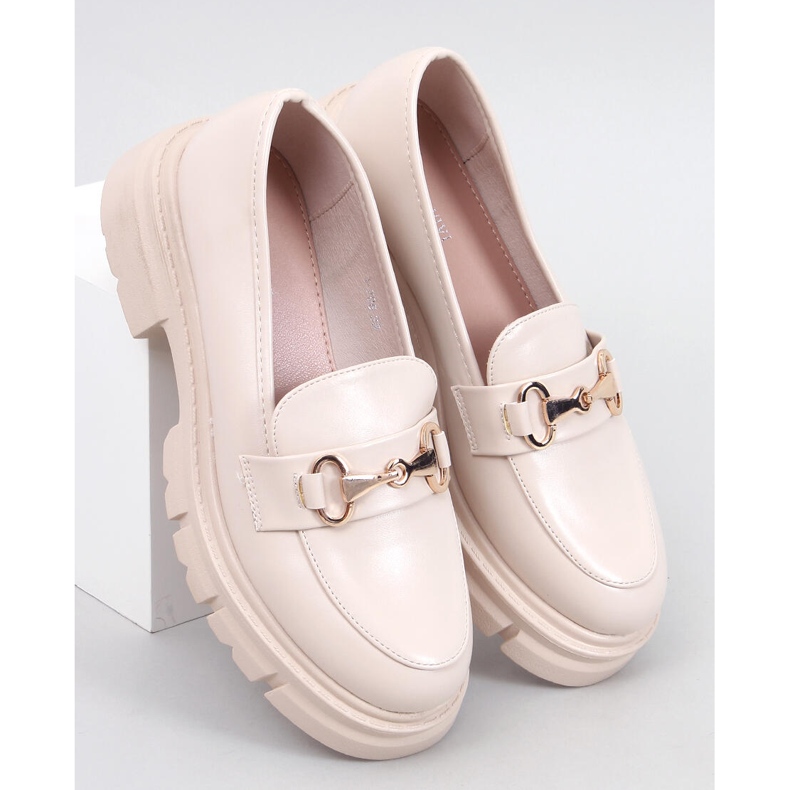 Kyress Beige High Sole Moccasins 1