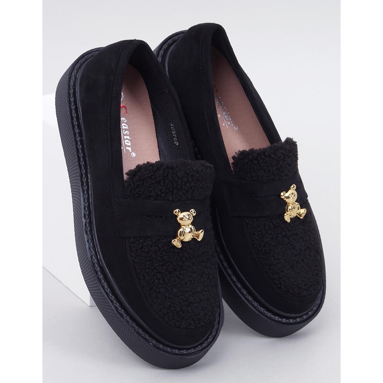 Anisha Black Sheepskin Platform Loafers 1