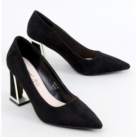 Constie Black Geometric Heel Pumps 1