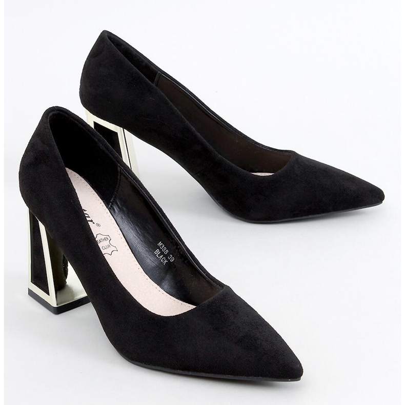 Constie Black Geometric Heel Pumps 1
