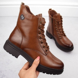 Women's boots, insulated, brown, Potocki 12203 1