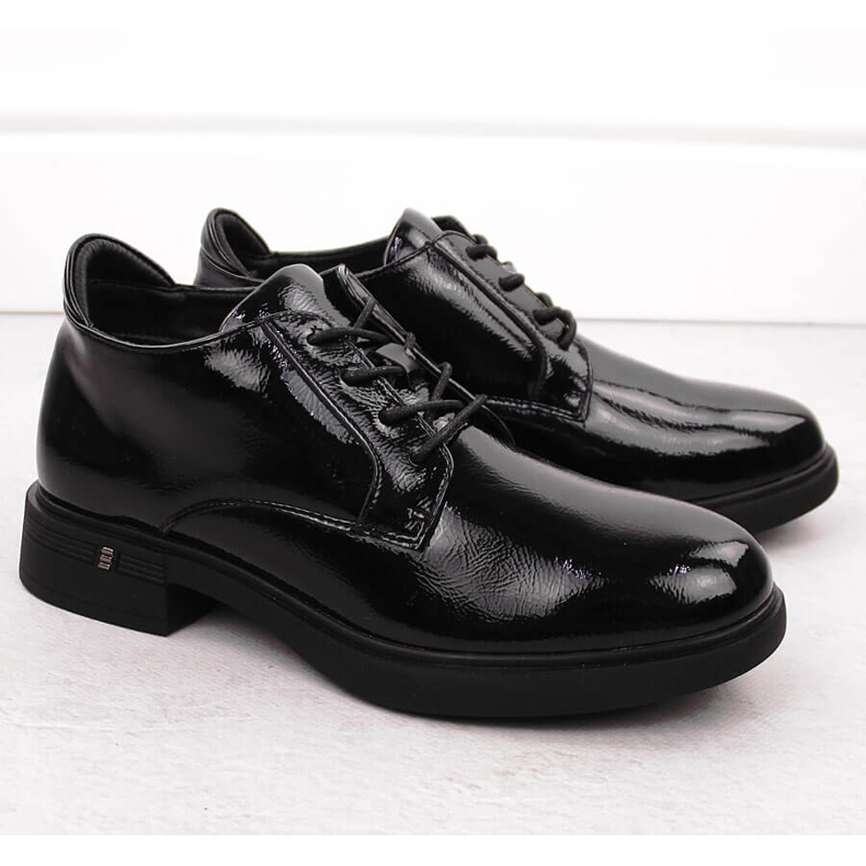 Women's patent leather ankle boots black Vinceza 58413 2 Women's patent leather ankle boots black Vinceza 58413 2