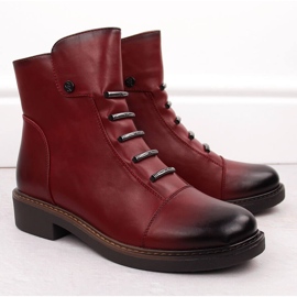 Women's insulated ankle boots red Jezzi ASA252-5 2