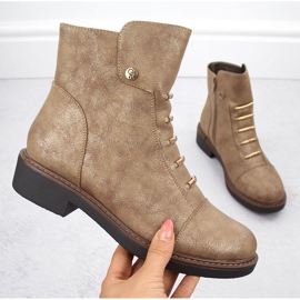 Women's ankle boots insulated gold Jezzi ASA252-5 golden 1