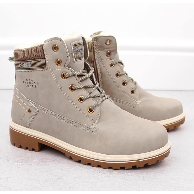 Women's Trapper Boots Beige Potocki 97301 2