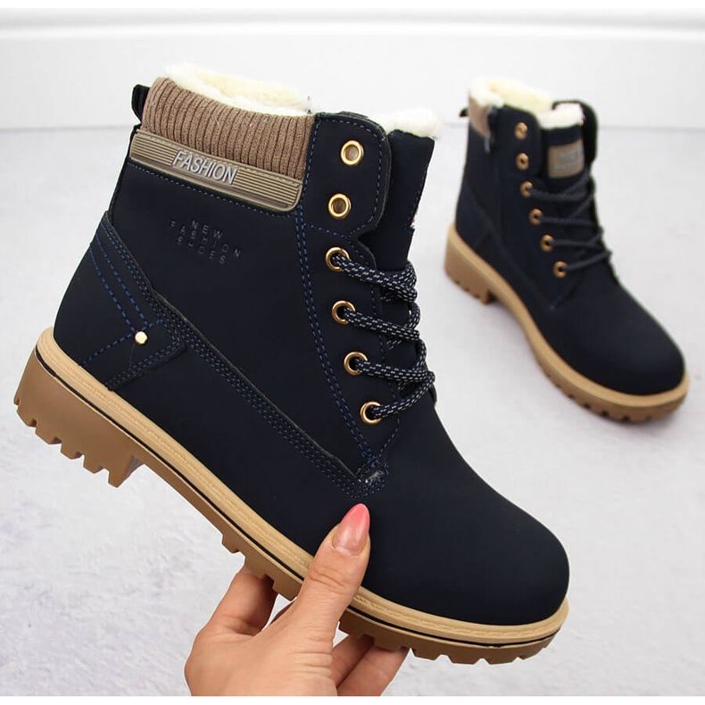 Women's Trappers Boots Navy Blue Potocki 97301 1