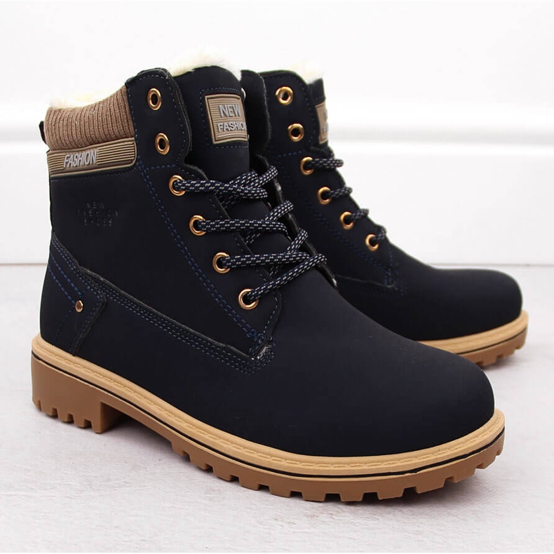 Women's Trappers Boots Navy Blue Potocki 97301 2