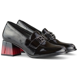 Black patent leather comfortable heel pumps for women 1 Black patent leather comfortable heel pumps for women 1