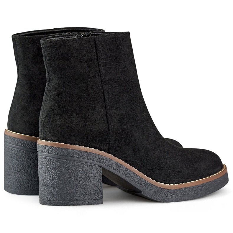 Black classic women's high-heeled ankle boots 1