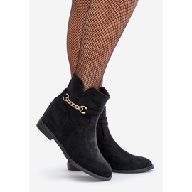 Women's Ankle Boots With Hidden Wedge Made Of Eco Suede Black Ofcorna 1