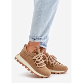 Sports Shoes Sneakers On Platform Eco Suede Brown Riadella beige 1