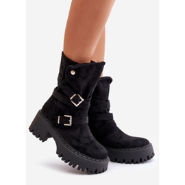 Women's Boots With Massive Heels With Buckles And Strap Black Nerelisa 1 Women's Boots With Massive Heels With Buckles And Strap Black Nerelisa 1