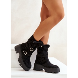 Women's Boots With Massive Heels With Buckles And Strap Black Nerelisa 2 Women's Boots With Massive Heels With Buckles And Strap Black Nerelisa 2