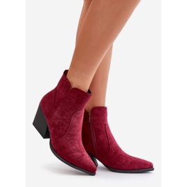 Insulated Cowboy Boots Eco Suede Zipper Burgundy Virtris red 1