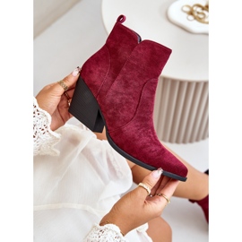 Insulated Cowboy Boots Eco Suede Zipper Burgundy Virtris red 2