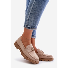 Eco Suede Women's Moccasins With Teddy Bear Beige Kaithra 1
