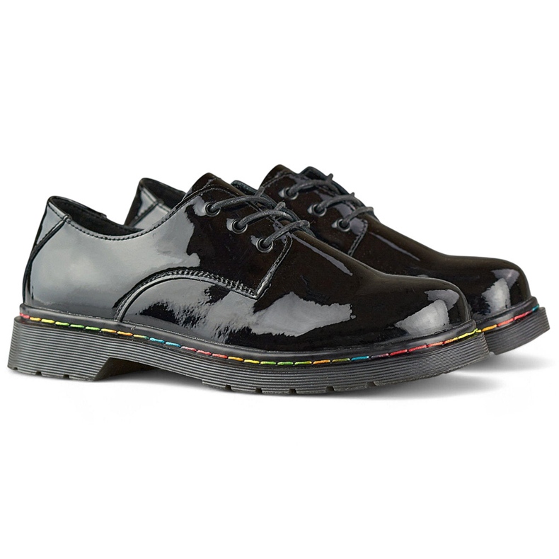 Leather black patent leather oxfords for women natural leather 1