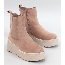Ronda Khaki Platform Chelsea Boots beige 1