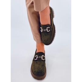 Karins Green suede moccasins with a buckle 2